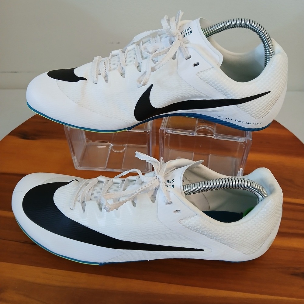 Nike Zoom Rival Sprint Mens 11.5 White Black Track & Field Spikes FZ9663-102
